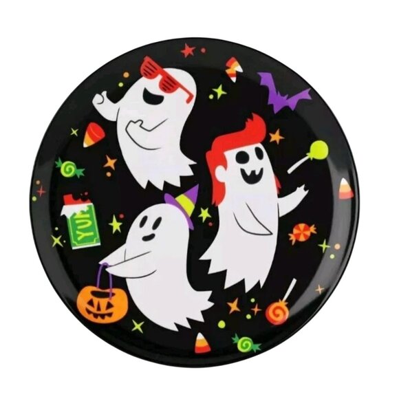 4 Piece Set Hyde and Eek Halloween Plates 10" Ghost Melamine Plastic - BPA Free - Picture 1 of 7